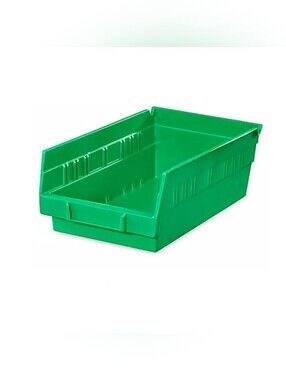 20 PC Plastic Shelf Bins  7 x 12 x 4 Green